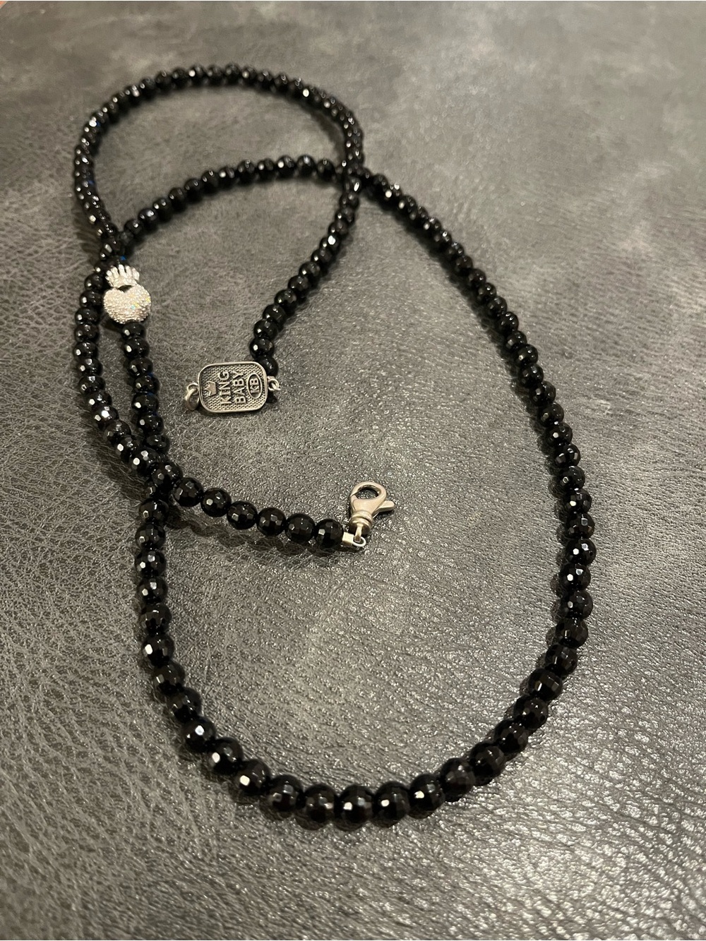 King Baby Queen Baby Sterling Pave CZ Crown Heart